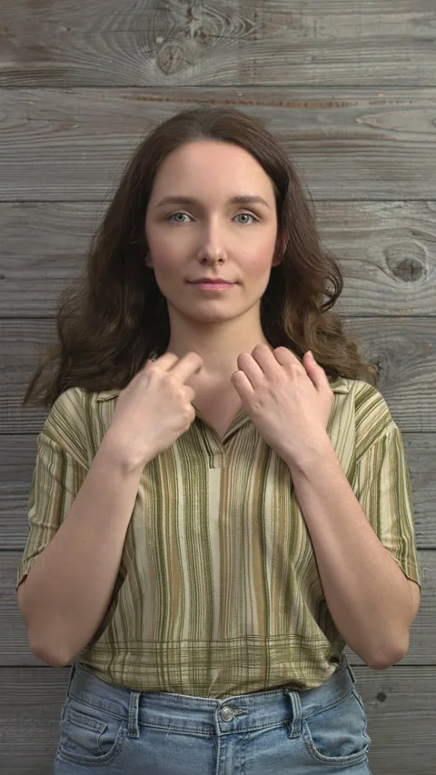 Person practicing EFT, inner collarbone meridian point.  Vertical video. Stock Footage 279266674