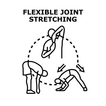 Person practicing flexible joint stretching exercises for fitness Stock Illustration