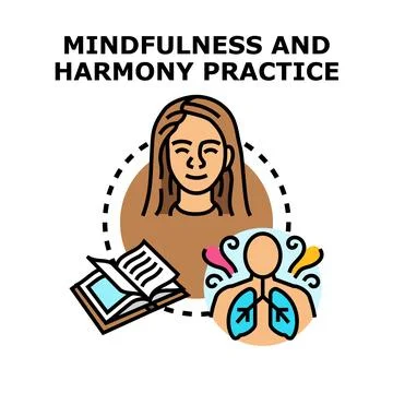 Person practicing mindfulness and harmony for well being Stock Illustration