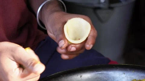 A person is preparing samosa Stock Footage 316232439