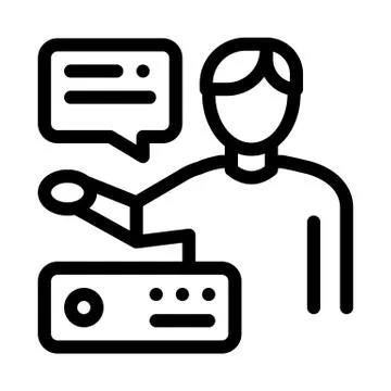 Person presentation icon vector outline illustration Stock Illustration