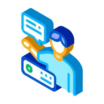 Person presentation isometric icon vector illustration Stock Illustration