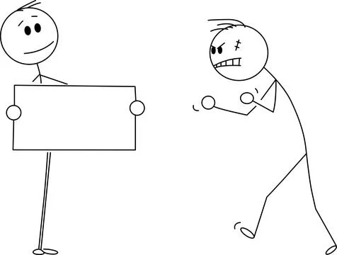 Person presenting to angry individual Vector 스톡 일러스트
