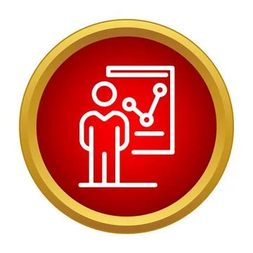 Person presenting data analysis on an icon chart Stock Illustration