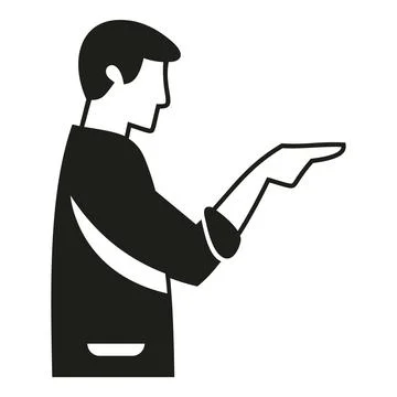 Person presenting or offering with open hand gesture イラスト素材