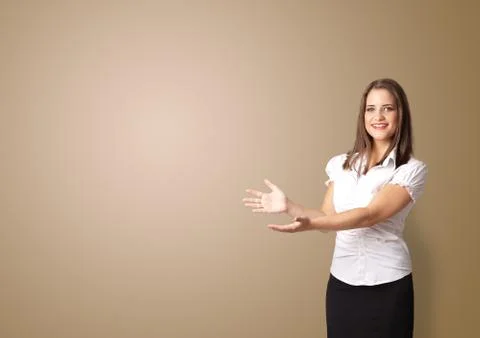 Person presenting something with empty space Photos