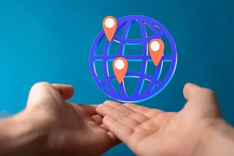 Person presenting the virtual projection of network communications 스톡 일러스트