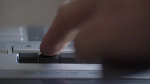 Person presses button puts cassette into recorder closeup Stock Footage 121832914