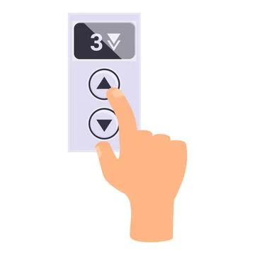 Person pressing up button of elevator control panel Stock Illustration