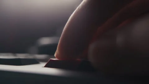 Person Pressing Red Key on Computer Keyboard for System Reset Stock Footage 330319556