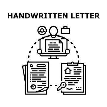 Person processing documents and managing real estate agreement Stockillustratie