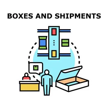 Person processing package with warehouse logistics system 스톡 일러스트