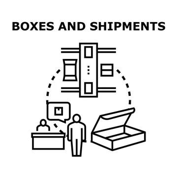 Person processing package with warehouse logistics system 스톡 일러스트