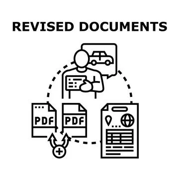 Person processing revised documents for logistics 库存插图