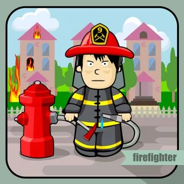 Person profession firefighter Stock Illustration