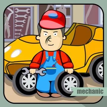 Person profession mechanic Stock Illustration