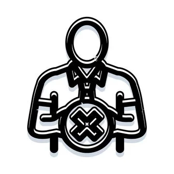 Person profile user icon with rejection mark Stock Illustration