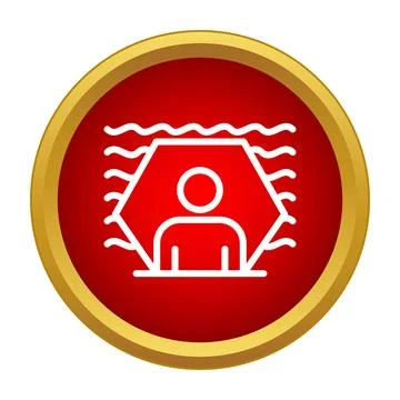 Person protecting from danger waves within shield Stock Illustration