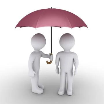 Person protecting with umbrella another one Stock Illustration