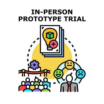 In person prototype trial and user experience testing Stock Illustration