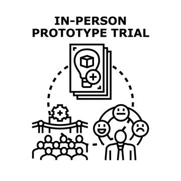 In person prototype trial and user experience testing Stock Illustration