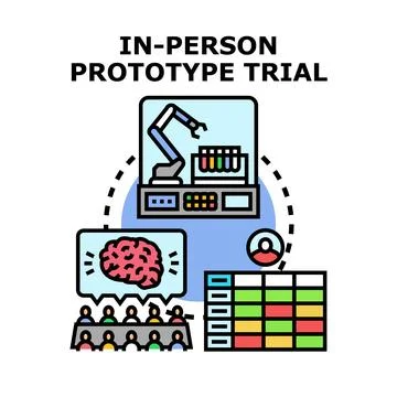 In person prototype trial concept for product development Ilustração Stock