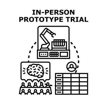 In person prototype trial concept for product development Ilustração Stock