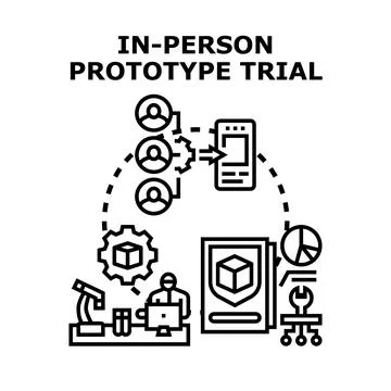 In person prototype trial for product development Ilustração Stock