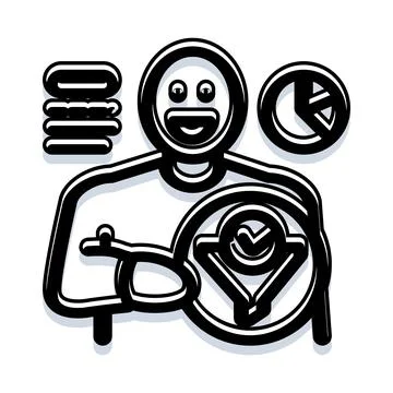 Person providing data, analysis, and solution information Illustrazione stock