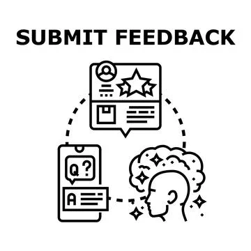 Person providing online feedback using mobile application Stock Illustration