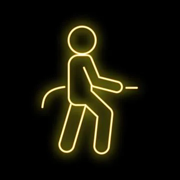 Person pulling rope neon glowing icon Stock Illustration