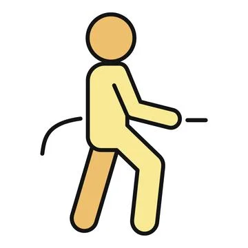 Person pulling rope showing effort and challenge Stock Illustration