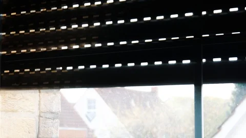Person Pulling Sun Blinds Up Video stock 106032088