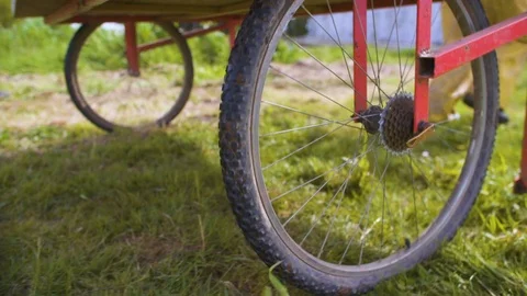 Person pulling a two wheeled cart Stock Footage 87802641