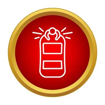 Person pushing emergency button in red circle Stock Illustration