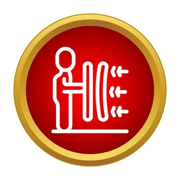 Person pushing resisting force effort icon concept Stock Illustration