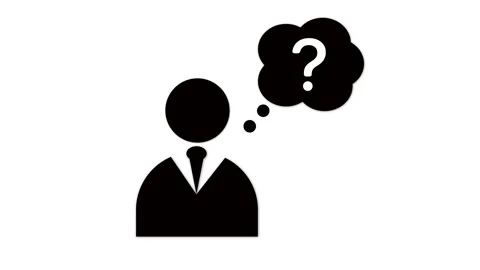 Person with a question mark bubble icon ... | Stock Video | Pond5