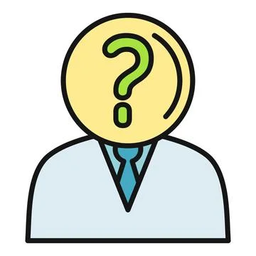 Person with question mark head representing unknown identity Stock Illustration