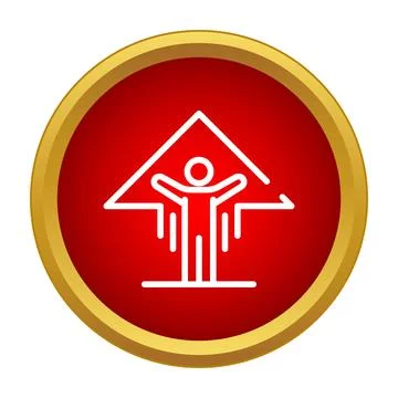 Person reaching up inside a growing chart arrow Stock Illustration