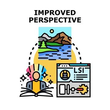 Person reading book gaining improved perspective Stock Illustration