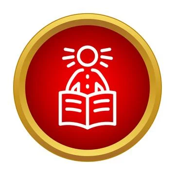 Person reading book gaining knowledge icon design Stock Illustration