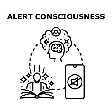 Person reading book, improving alert consciousness activity Stock Illustration