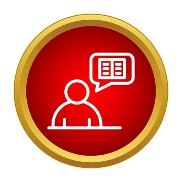 Person reading book inside speech bubble icon Stock Illustration