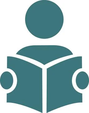 Person Reading Book Learning Study Icon Ilustração Stock