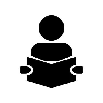 A person reading a book. Read. Vector. Stock Illustration