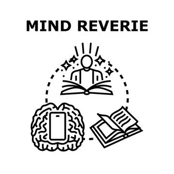 Person reading book representing mind reverie and knowledge Stock Illustration