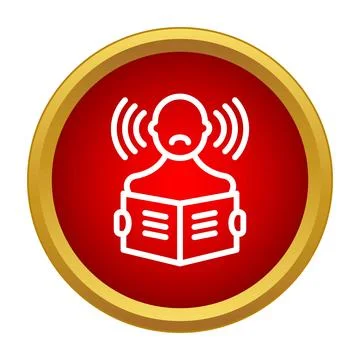 Person reading with a hearing problem icon 库存插图