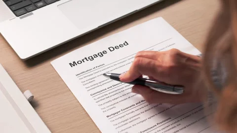 Person Reading Mortgage Deed Document Stock Footage 337227329