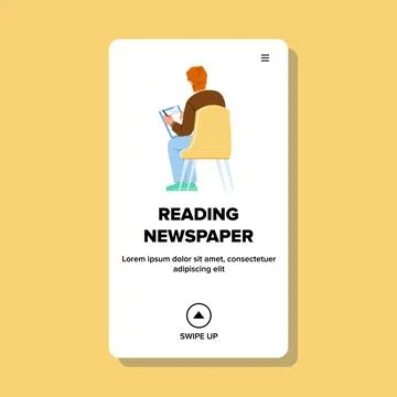 Person reading newspaper vector Stock Illustration