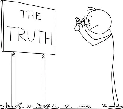 Person reading sign the truth Vector Stock Illustration